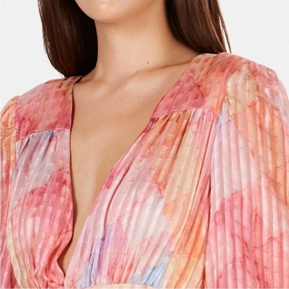 LoveShackFancy Meridian Dress NWT rainbow cloud size 4 small 100% silk - Picture 4 of 8